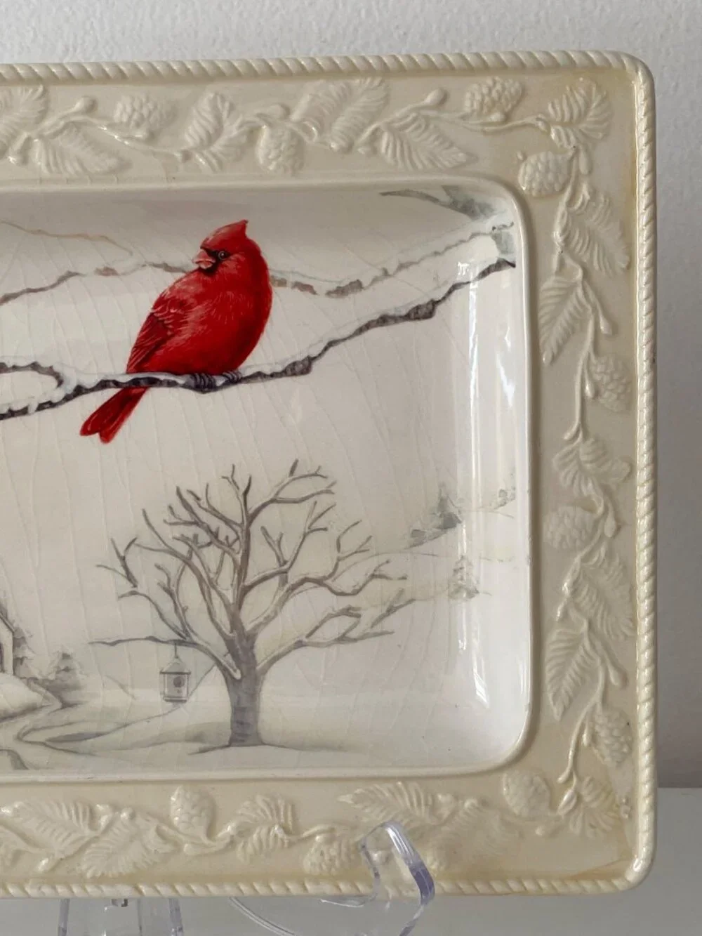 Lenox SERVING PLATTER Cardinal Tree Branch Snow House Replacement